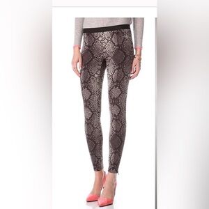 Rebecca Taylor sz 2 Pull On Faux Snake Skin Stretch Skinny Pants Jeggings EUC